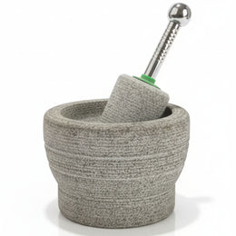 Kerala Traditional Attukal Stone Masher with Steel Handle - 1.5 Liter