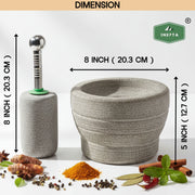 Kerala Traditional Attukal Stone Masher with Steel Handle - 1.25 Liter