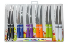 Concord Best Kitchen Knife For Vegetables and Fruits - Pack of 12 ( Multicolor )
