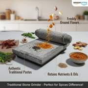 Kerala Traditional Medium Size Ammikallu Silbatta 12 x 7 - Grinding Stone Masher